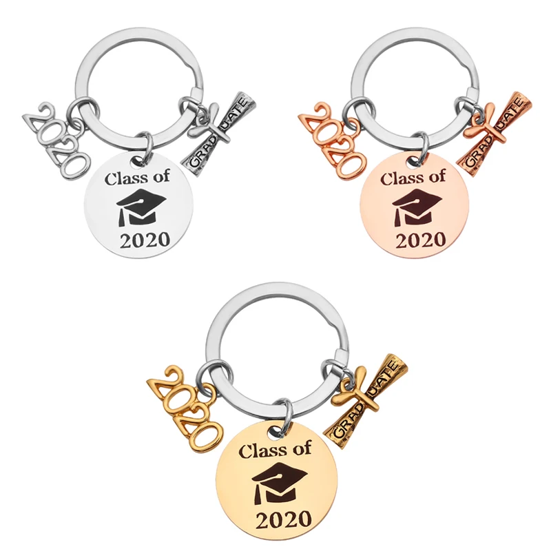 3 Colors Personalized Graduation Keychain Class Of 2020 Commemorative Key Chains High School College Llaveros Gifts | Украшения и