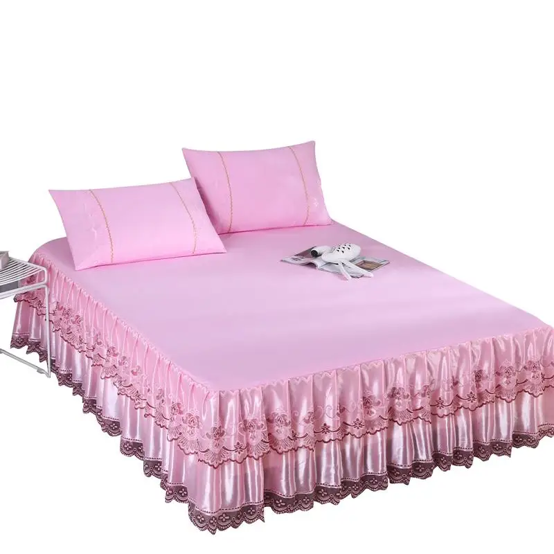 Комплект постельного белья кружевная Наволочка на кровать с оборками в