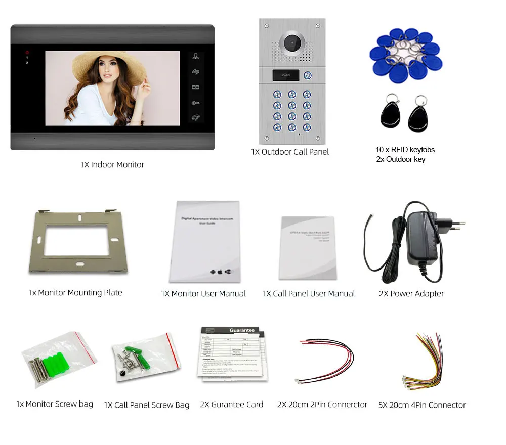 Горячие Продажа Новые 7 дюймов Беспроводной Wi Fi видео домофон для дома IP дверной