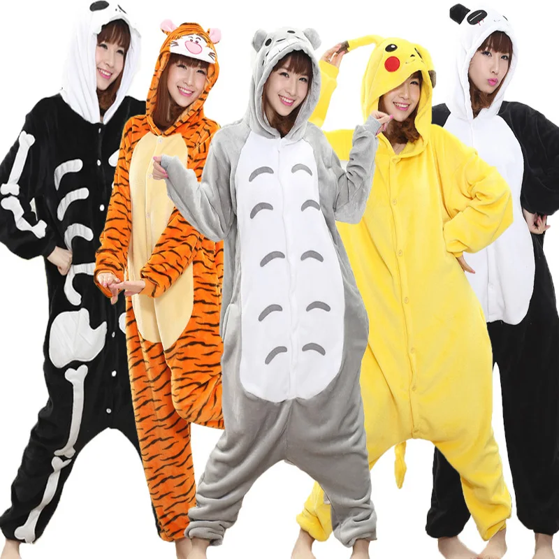 Женские и мужские фланелевые костюмы для сна унисекс зимние ползунки панда