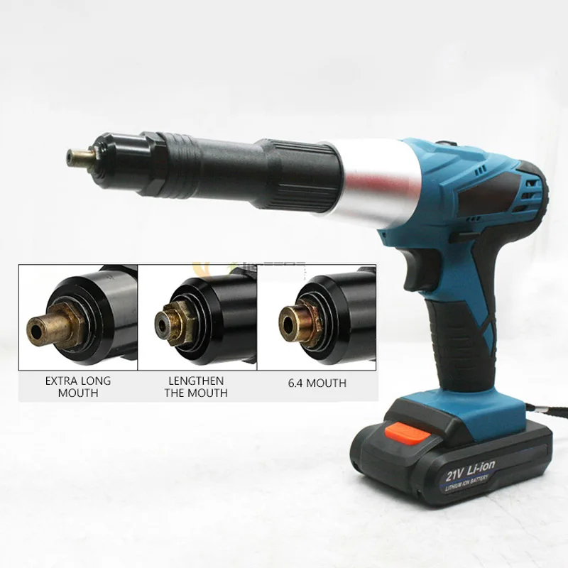 Charging Nail Gun 21V Electric Rivet Gun Core Pull Rivet Rechargeable Nail Gun Stainless Steel