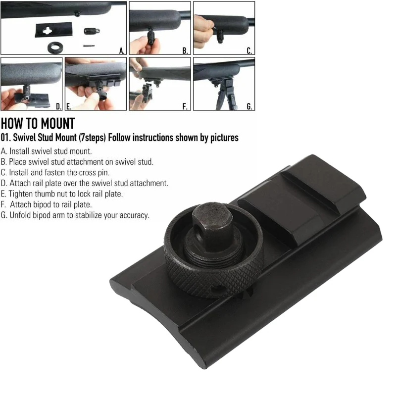 

Magorui Tactical Rifle Airsoft Hunting rifle bipod Picatinny Rail Bipod Mount Adapter 20mm Bipod Adapter