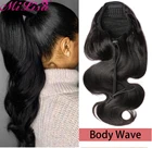 Накладные человеческие волосы на заколке для конского хвоста, недорогие накладные волосы, монгольский кудрявый накладной хвост