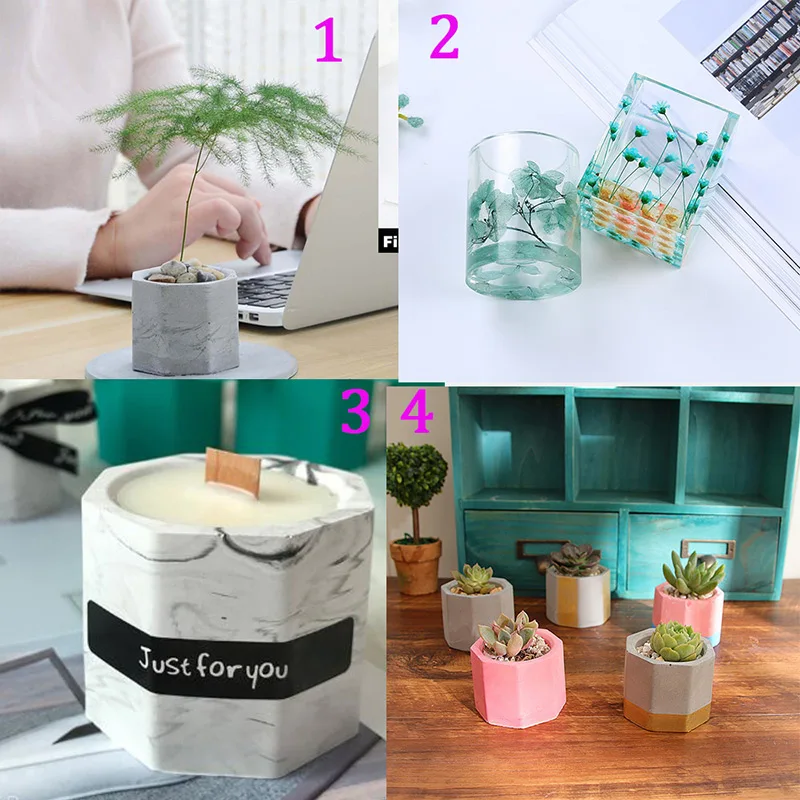 Многоразовая силиконовая цементная форма с 3 отверстиями суккулентные растения