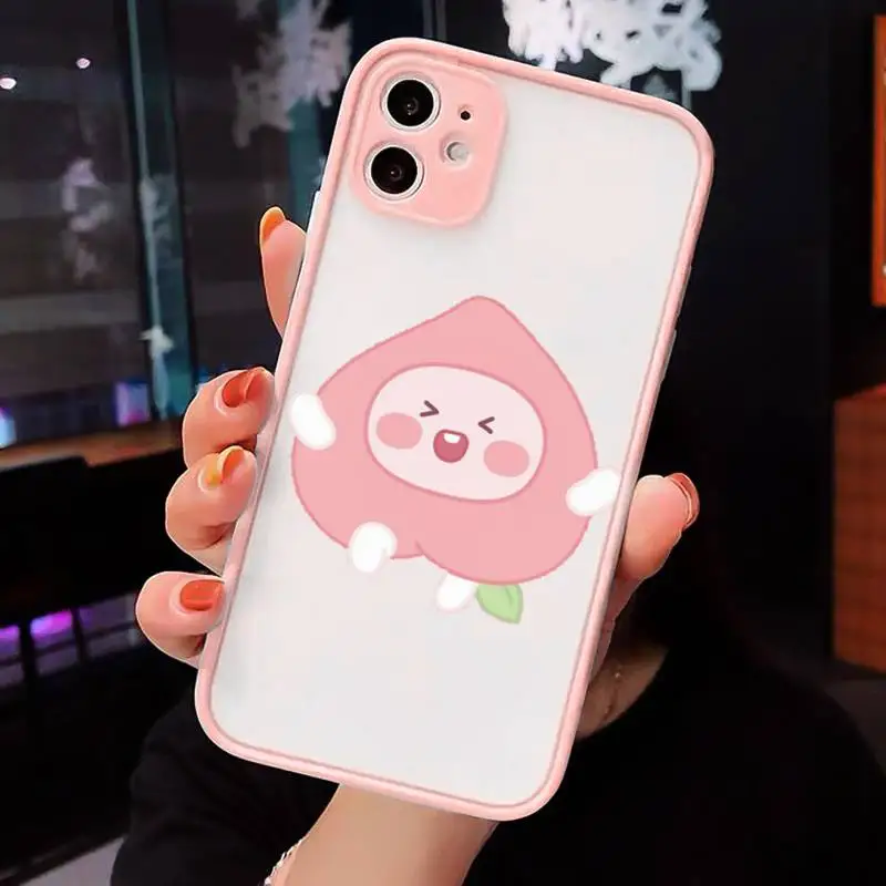 

Delicious Summer day Peache Phone Cases Matte transparent For Pink iPhone 12 Mini 11 Pro XR XS Max 7 8 Plus X Back Cover