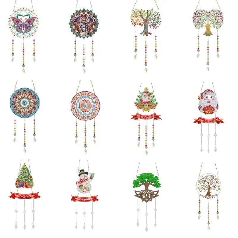 

New DIY diamond painting wind chimes Christmas ornaments garlands door and window decoration