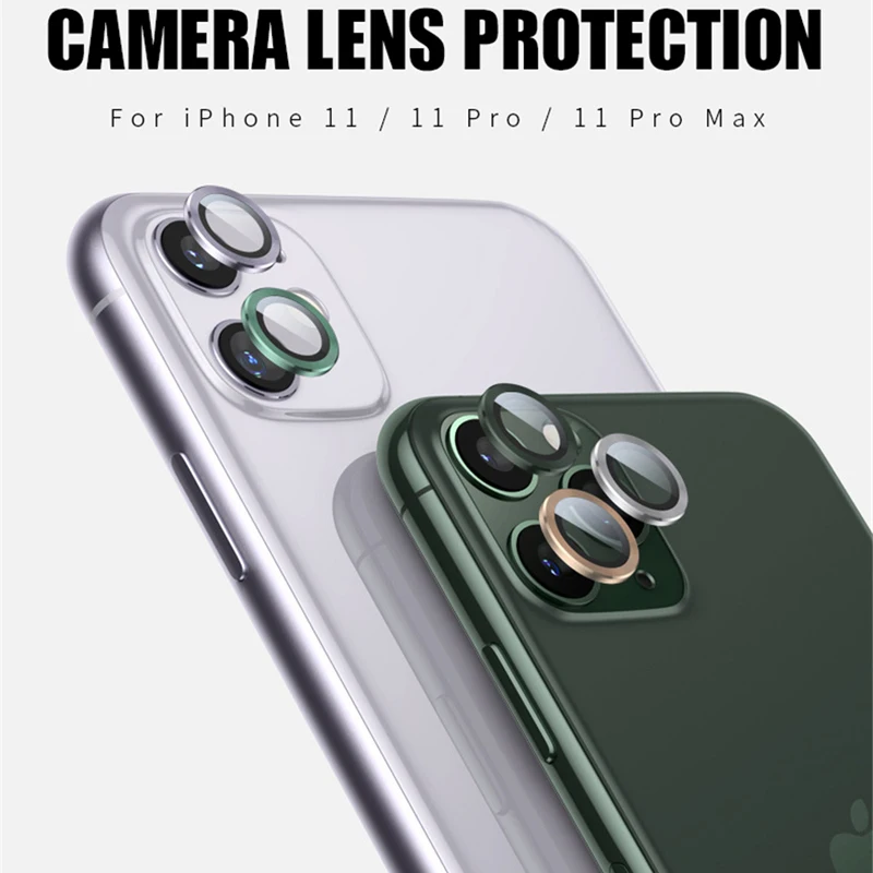 Защитный чехол для камеры iphone 11 Pro Max стекло + металлическое кольцо объектива