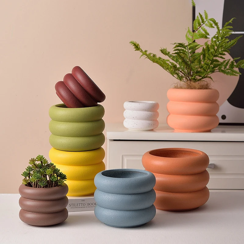 

Креативный керамический цветочный горшок, украшение для дома и офиса, зеленое растение в горшке, сказочное украшение для сада, декоративный цветочный горшок для суккулентов