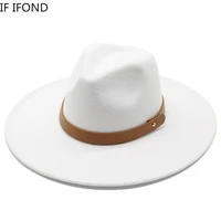 wool big wide brim fedora hat winter ladies derby wedding church jazz hats women men godfather sombrero caps