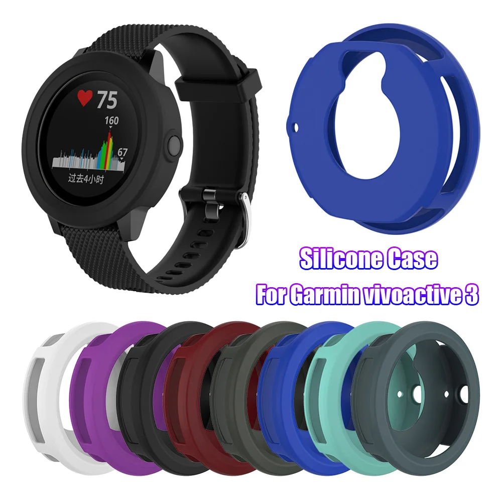

New Arrival Soft Silicone Protective Case Watch Cover Screen Protectors For Garmin Vivoactive 3 Soft Silicone Shell Durable