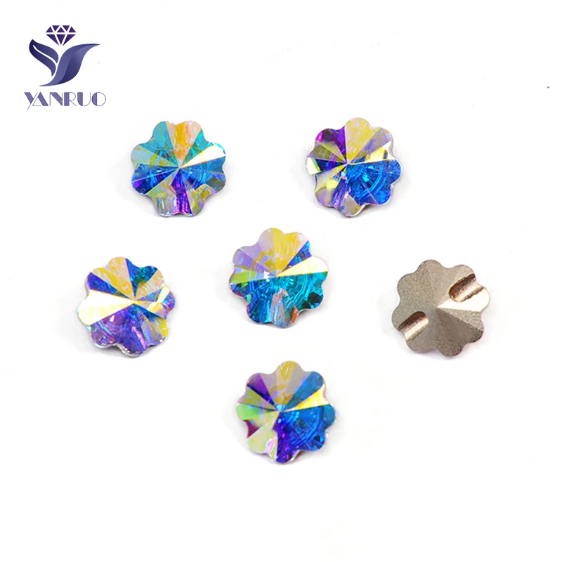 

YANRUO 3011 All Sizes AB Clover Top Quality DIY Craft Sewing Needlework Accessories Decorative Glass Buttons For Clothes