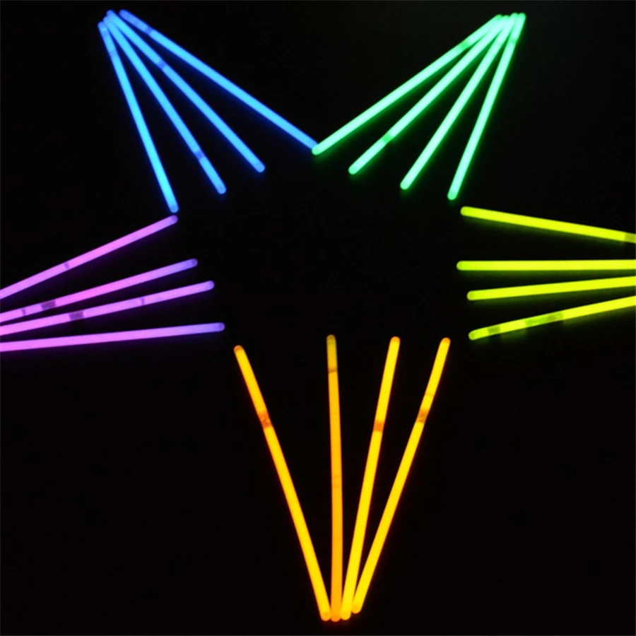100 Pcs Party Neon Glowstick Light Stick Kids Funny Glow Toys in the Dark Fluorescent Bracelet Toy For | Дом и сад