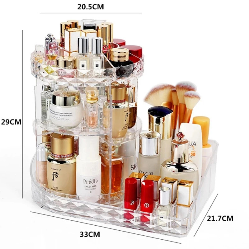 

Rotating Acrylic Large-Capacity Cosmetic Storage Box Dustproof Multifunctional Detachable Lipstick Skin Care Product Storage Box