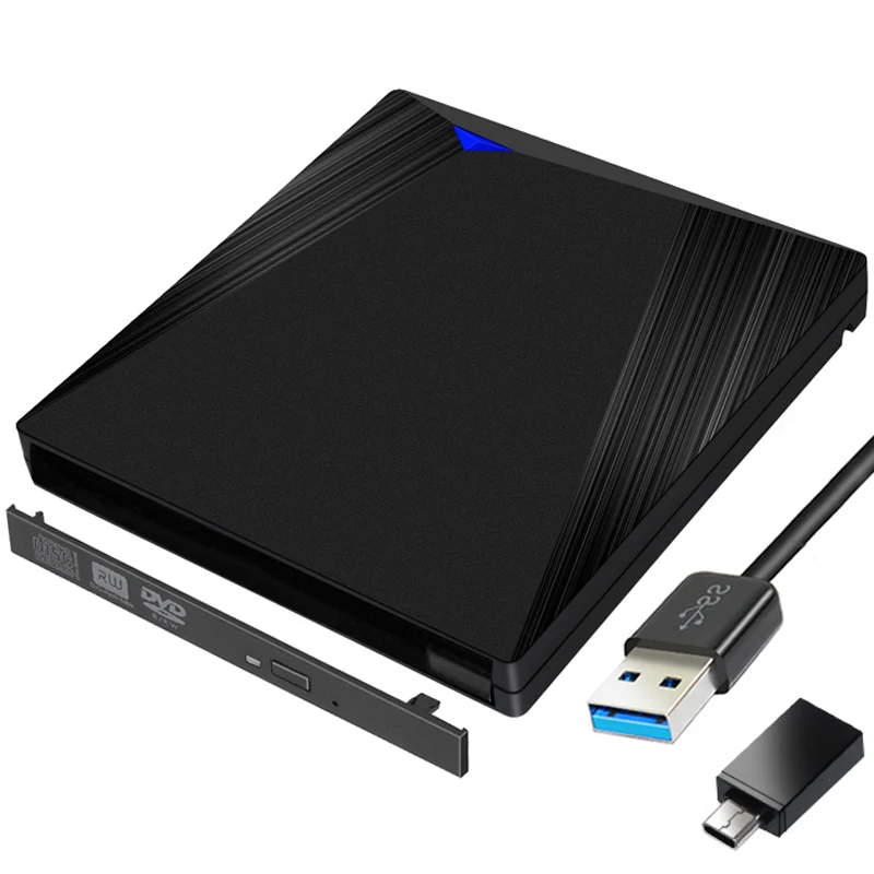 Черный чехол для Blu-Ray плеера Type C USB 3 0 + 12 7 SATA мм внешнего оптического диска ПК