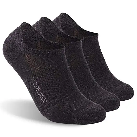 3 pair black Спортивные носки, ZEALWOOD унисекс, шерсть мериноса, впитывающие влагу, ультра-светильник, носки для бега, 1/3 пар - Цвет: 3 pair black