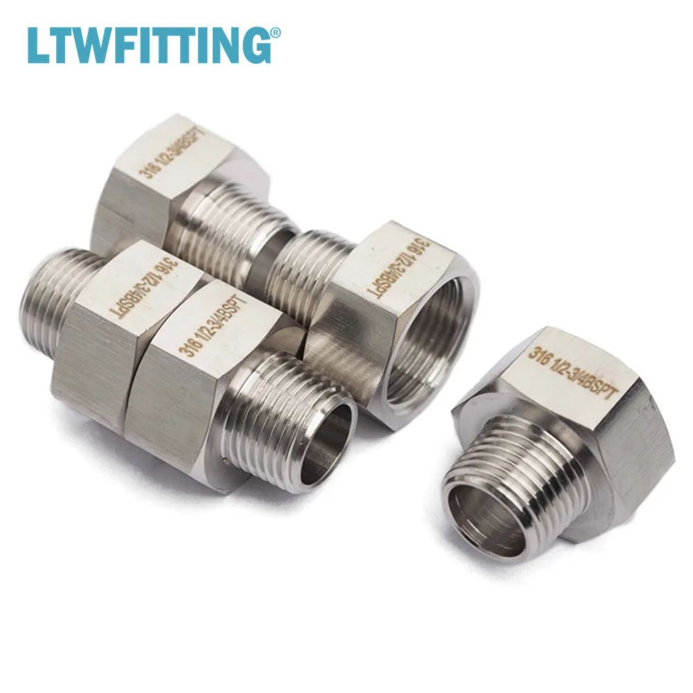 Штуцер LTWFITTING из нержавеющей стали 316 трубка 3/4 дюйма гнездо BSPP x 1/2 штекер BSPT