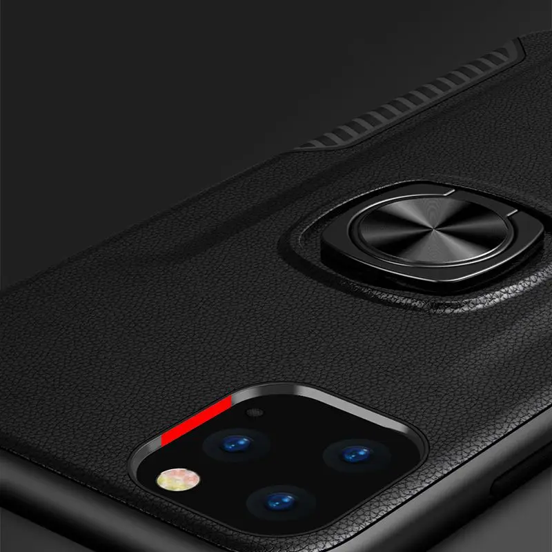 Чехол для IPhone 7 8 Plus с металлическим кольцом из кремнезема защитой от падения X Xr Xs