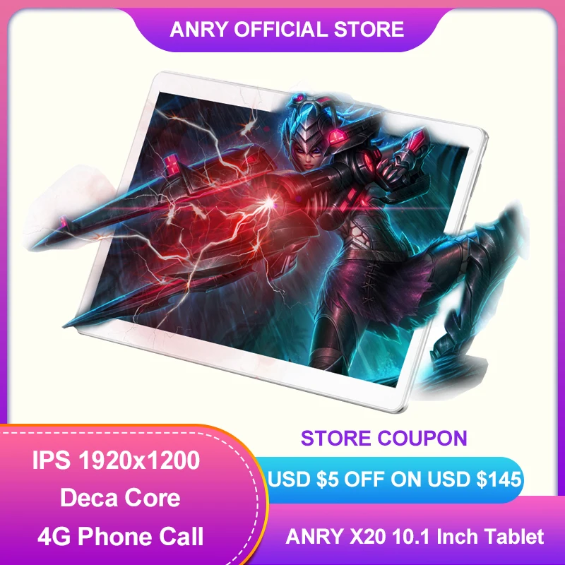 

ANRY Tablet 10 Inch MTK6797T X25 Android 8.1 8000mAh 1920*1200 Deca Core Wifi GPS 4G Phone Call Tablet 10 ES RU In stock