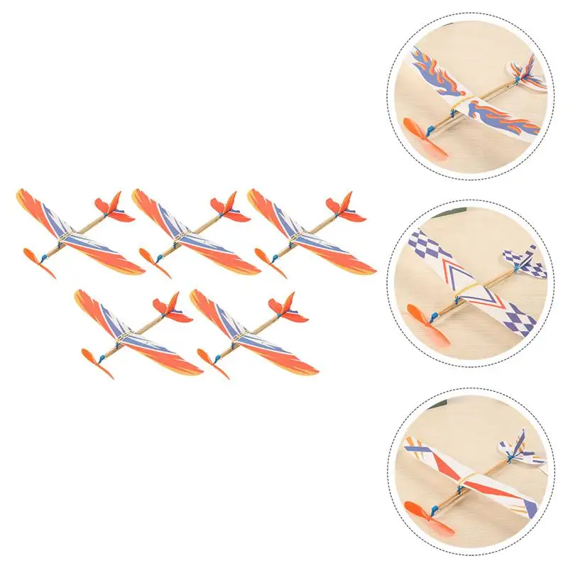 

5Pcs DIY Airplane Toys Flying Glider Planes Educational Plaything (Random Color)