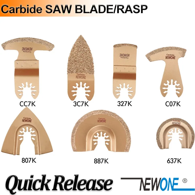 NEWONE Carbide Triangle Rasp Oscillating Saw Blades Carbide E-cut For Rough Sanding Fillers, Tile Ceramics Multitool Saw Blade