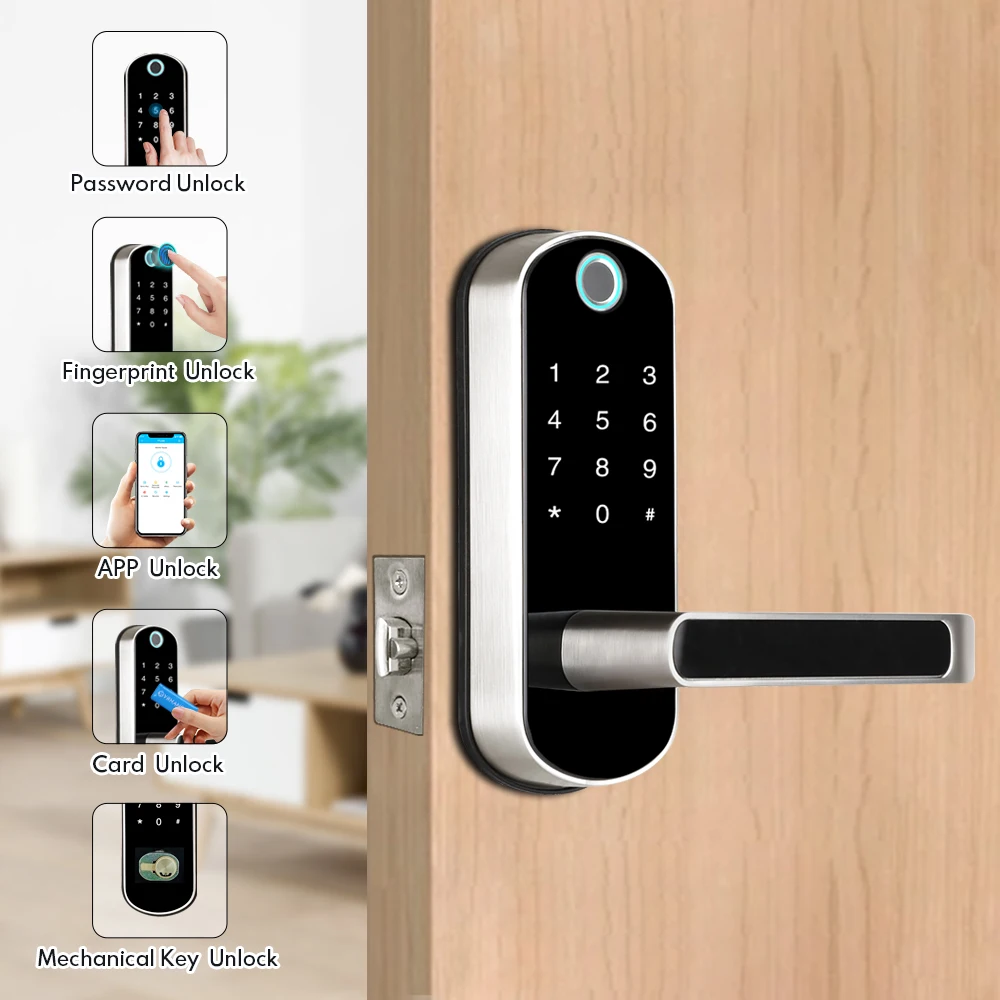 TTlock приложение отпечатков пальцев Умный Замок, wifi приложение Водонепроницаемая Кнопка pincode клавиатура электронный дверной замок, биометрический замок дистанционного управления
