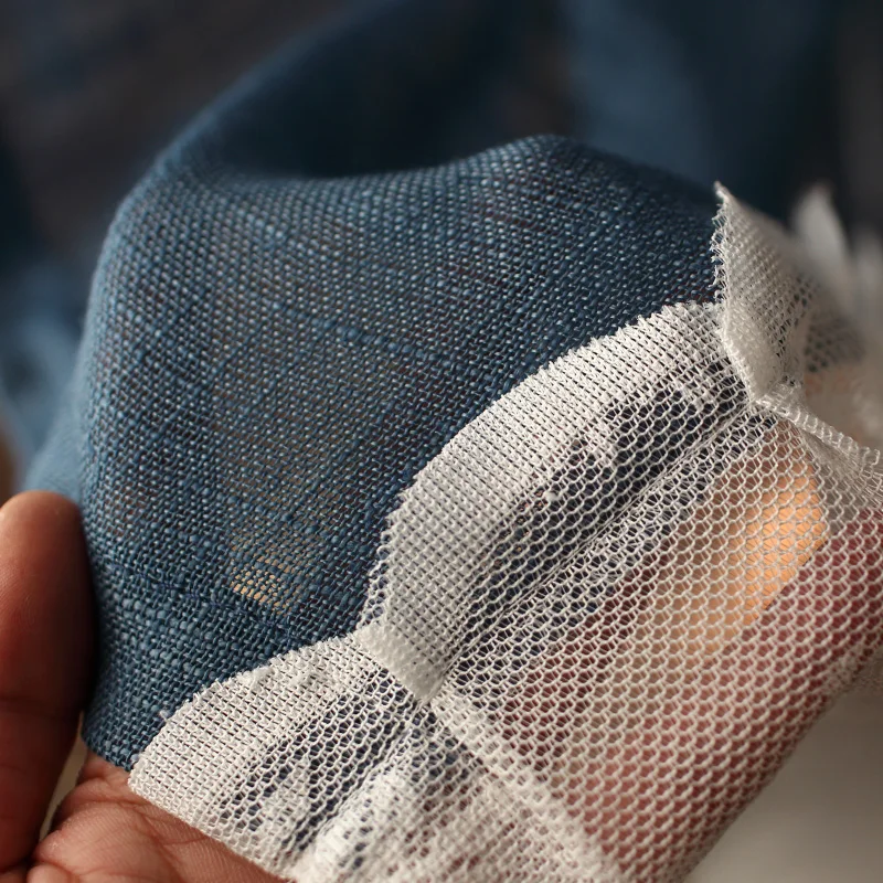 Корейские милые хлопковые льняные шторы принцессы синие и белые кружевные тюль