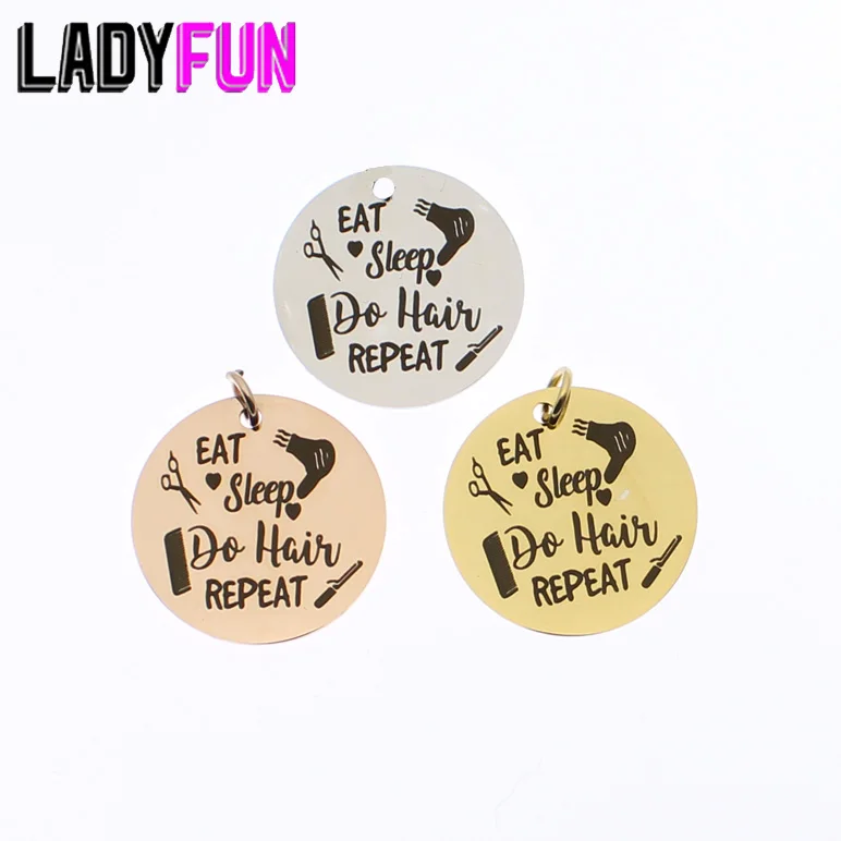 Настраиваемый кулон Ladyfun с надписью Eat Sleep Do Очаровательная Круглая Подвеска 25 мм