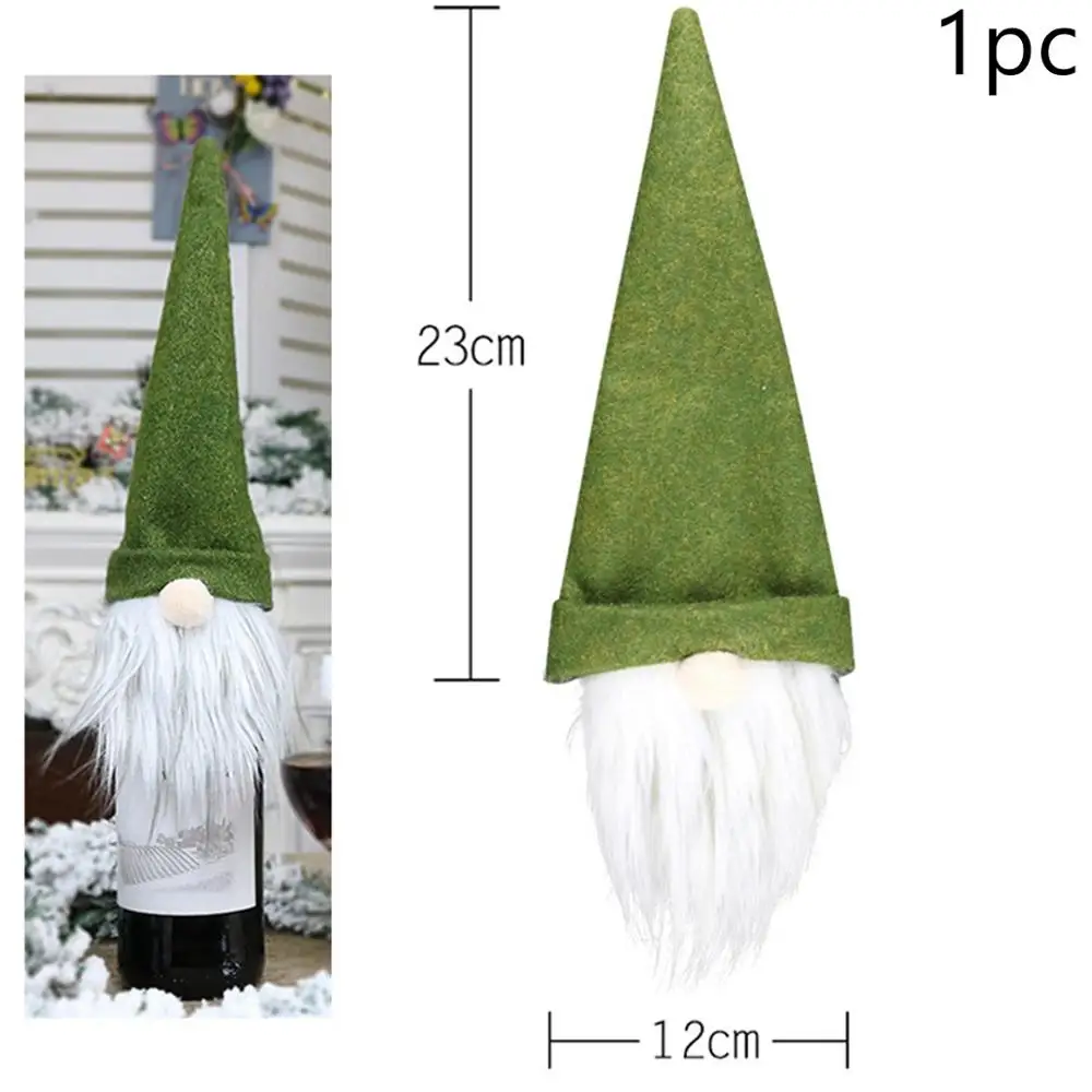 Wine Bottle Cover 9 Taoup льняная пеньковая клетчатая полоска веселое Рождество крышка бутылки вина украшения Рождественские настольные декорации Рождественский Декор для дома Noel Navidad - Цвет: Wine Bottle Cover 9