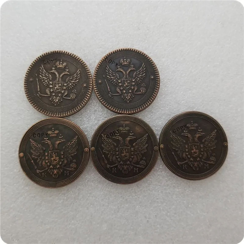 1803,1804, 1804 E. M.1805, 1807 Россия 2 копейки имитация монеты памятные монеты