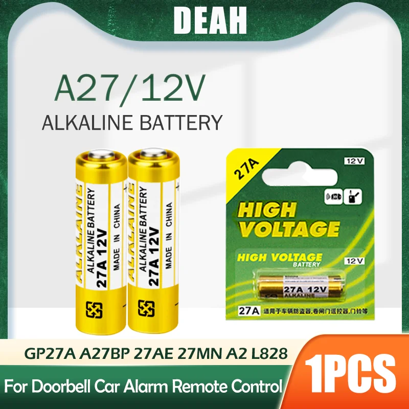 Щелочная батарея 12 В A27 27A G27A MN27 MS27 GP27A L828 V27GA ALK27A A27BP K27A VR27 R27A для сигнализации пульт