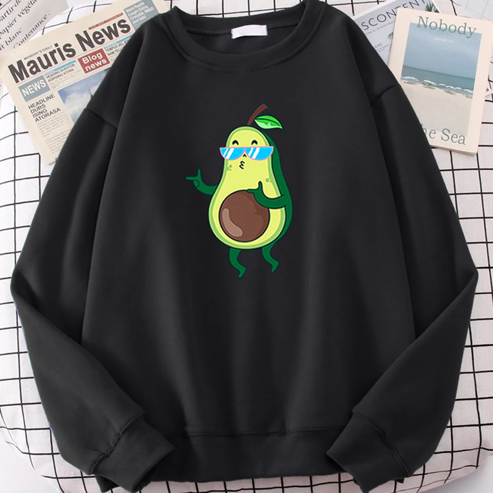 

Men Sweater Avocado Dancing With Sunglasses Cartoons Print Hoody Male O-Neck Popular Big Size Clothe Warm Fleece Lady Sweatshirt