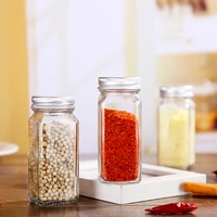 glass spice jars seasoning box lid condiment pot seasoning bottle glass kitchen supplies and materials saltcellar canister set
