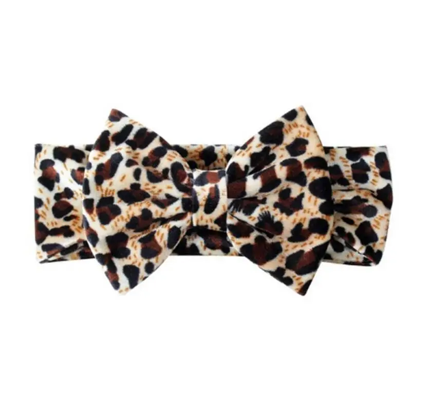 24 шт./лот Леопардовый принт бархат узел повязка на голову Большой 5 ''большой