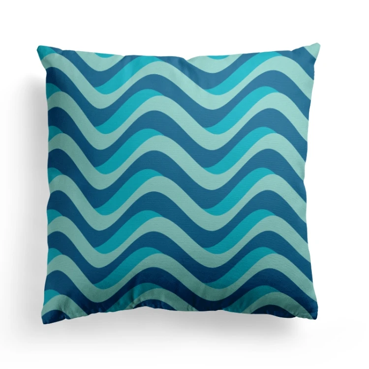 

100% cotton blue and white classic geometric backrest pillow covers stripe decoration cushion cover