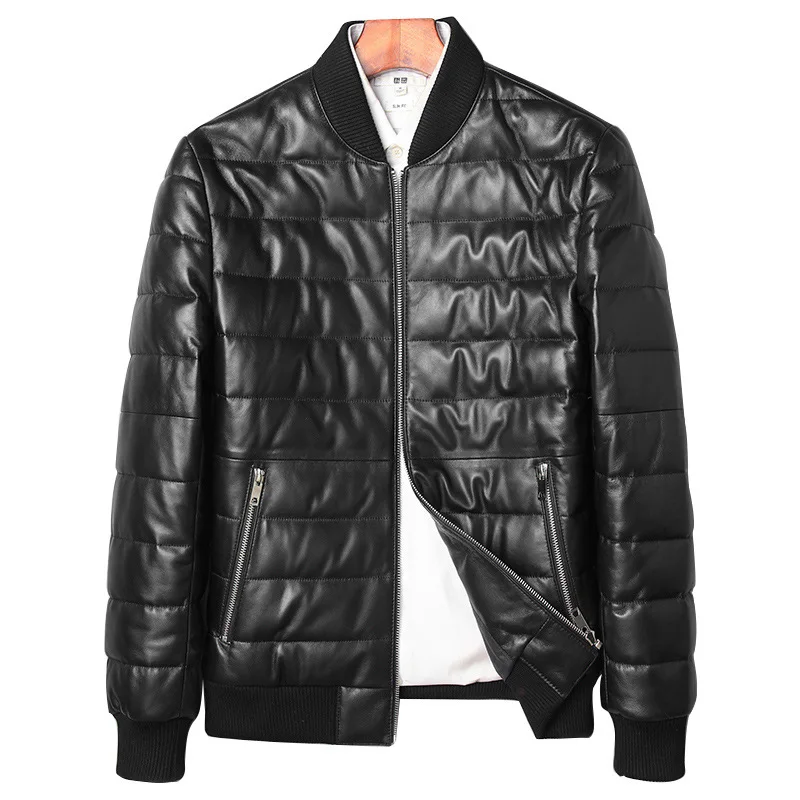 

Men's Winter Sheepskin Coat Men Genuine Leather Jacket Warm Down Jackets veste cuir homme 71C1709 YY288