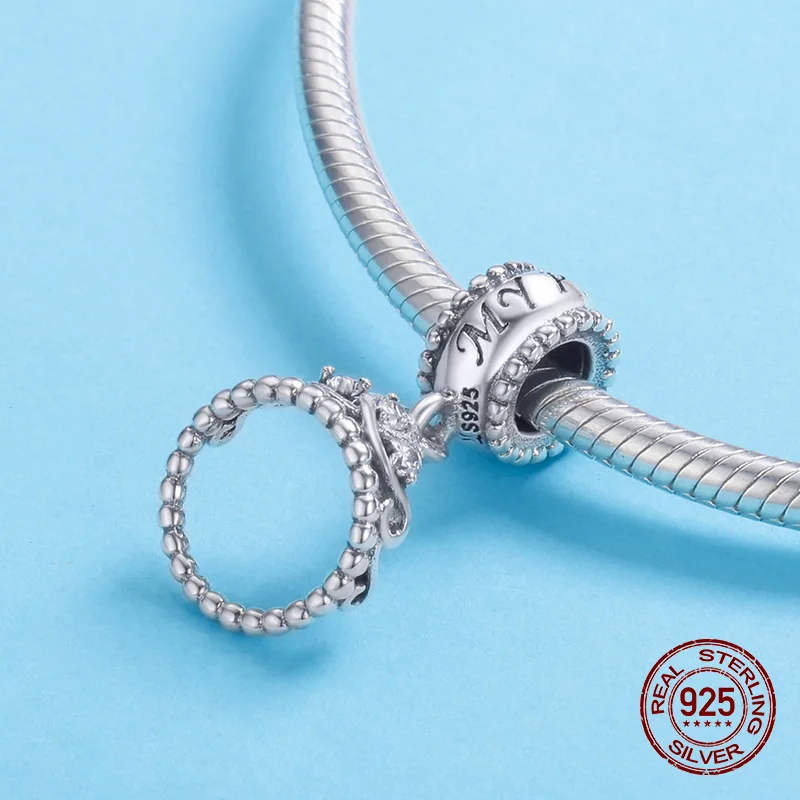 100% Стерлинговое Серебро 925 пробы ожерелье с короной принцессы кулон подходит для