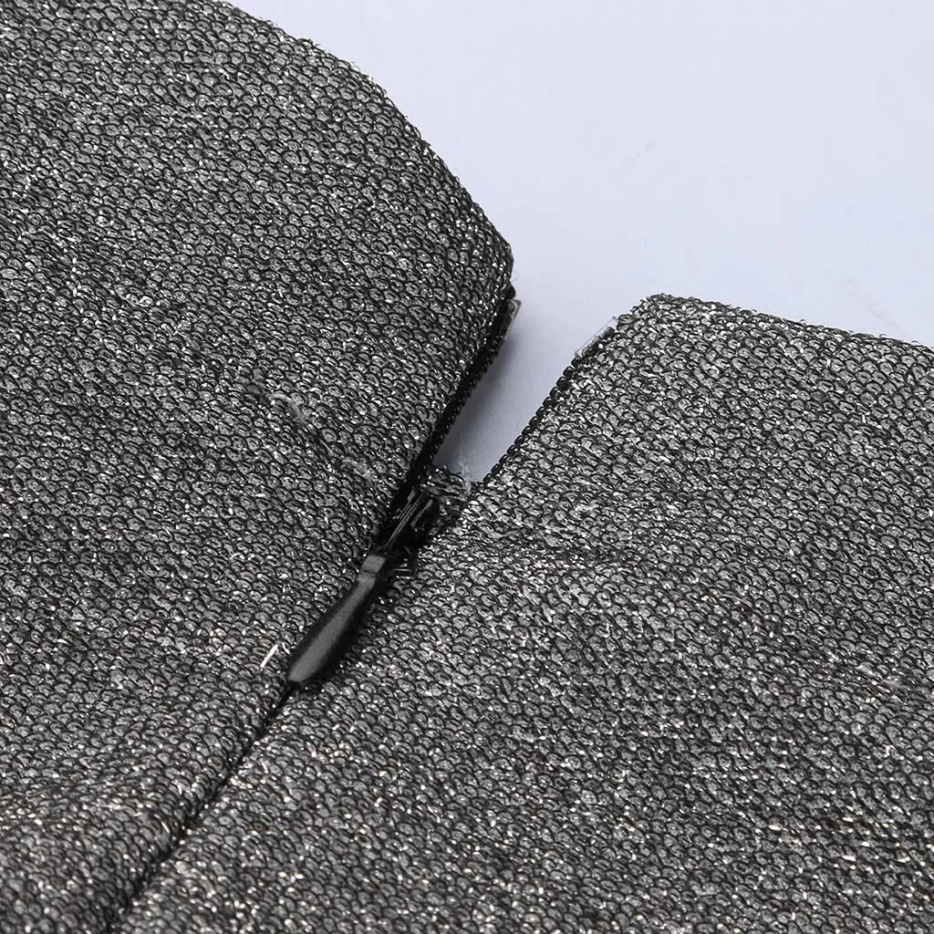 Женское платье однотонное сексуальное Клубное женское блестящее с разрезом