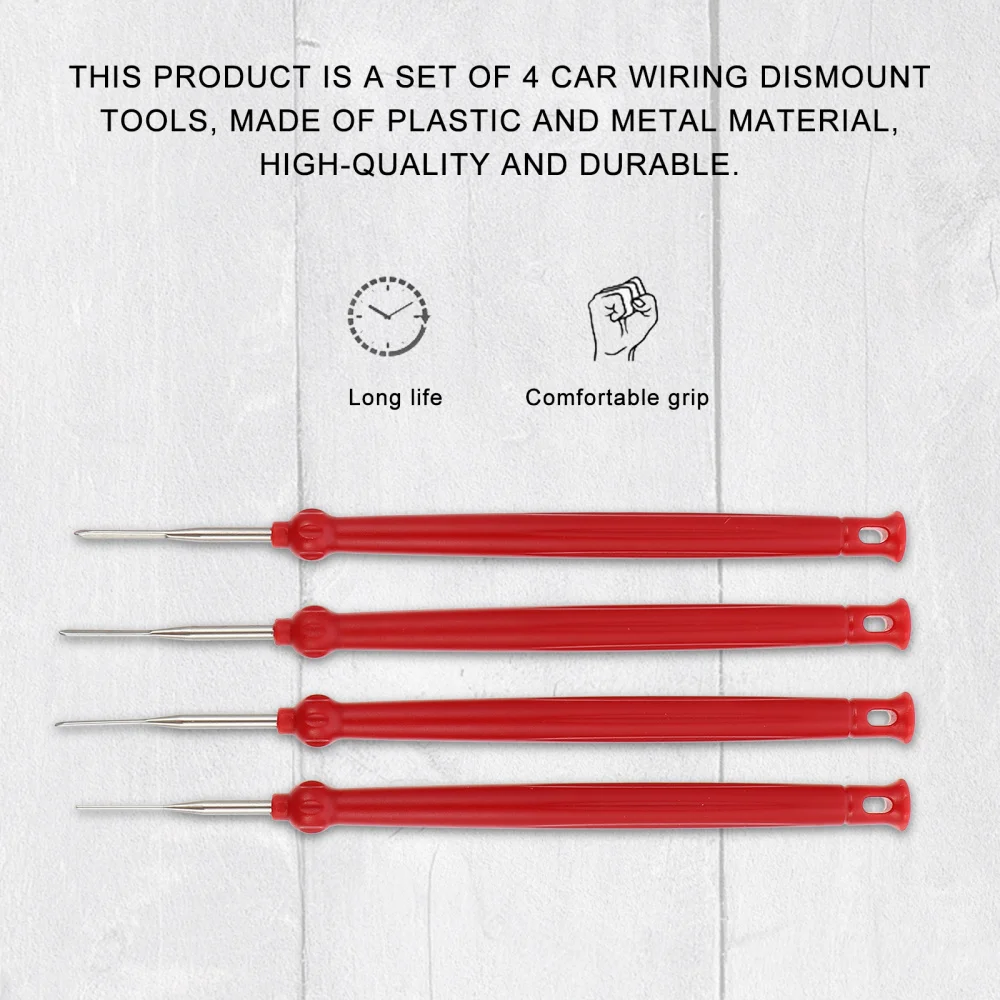 

1 Set of 4Pcs Auto Wiring Tools Wiring Harness Terminal Extractor Dismount Tool