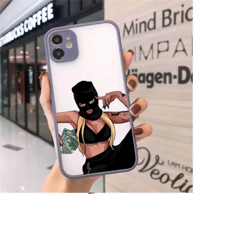 

Afro Girls Black Women Art Phone Cases matte transparent For iphone 7 8 11 12 plus mini x xs xr pro max cover