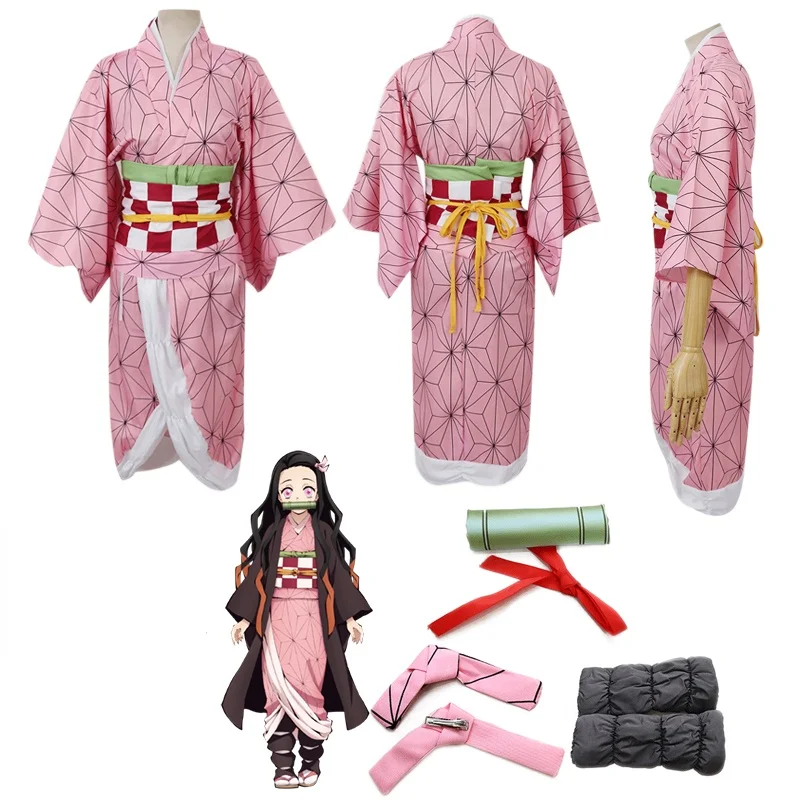 

Детский костюм для косплея Kimetsu No Yaiba, рассекающий демонов, карнавальный великолепный смешной костюм на Хэллоуин, детская одежда Nezuko