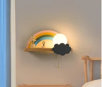 bedroom bedside wall lamp childrens room cartoon wall lamp nordic creative rainbow book room wall lighting