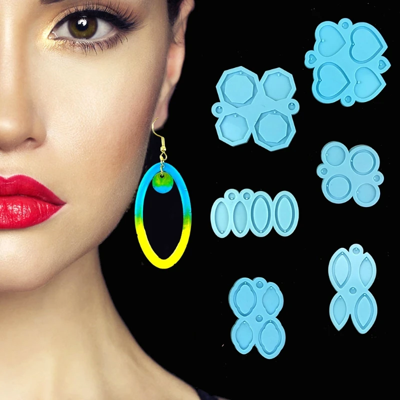 

6 шт., силиконовые формы для сережек