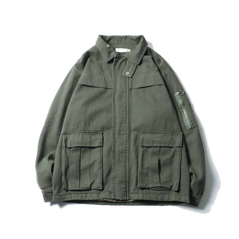 

Korean Style Loose Plus Size Tooling Jacket 2021 Spring Ulzzang Kpop Couples Coats Men'S Clothing Hip Hop Outerwear Streetwear
