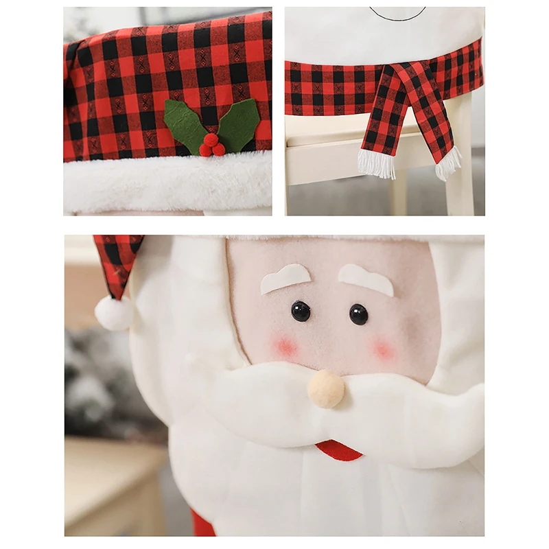 

1 Pcs Christmas Santa Claus Chair Covers Chair Back Cover Home Party Decor Christmas Decorations for Home