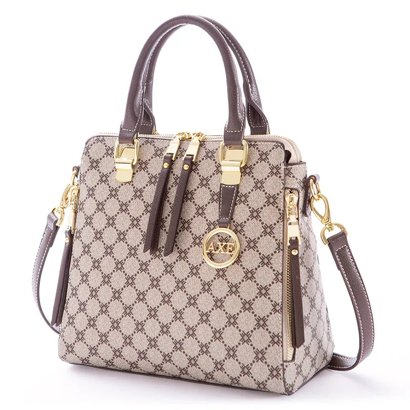 

Cow Leather Women Buckets 2021 New Fashion Plaid Prints Single Shoulder Bags Ladies Famous Handbags Sac De Luxe Femme Marque Cc