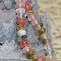fashion multicolored watermelon tourmaline crystal 4x6mm rondelle stone loose beads 15 strand my4280