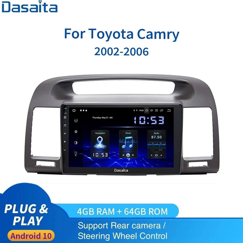 

9" HD Car Stereo Android 10 for Toyota Camry Head Unit 2002 2003 2004 2005 2006 GPS Navigation 1280*720 Carplay BT Wifi DSP RDS