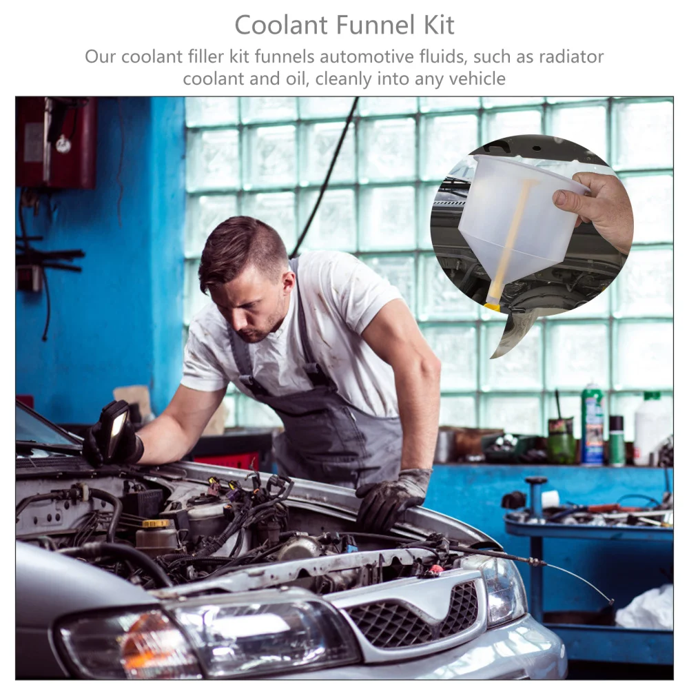 

1 Set Durable Spill Proof Coolant Filling Kit No-Spill Coolant Funnel Kit