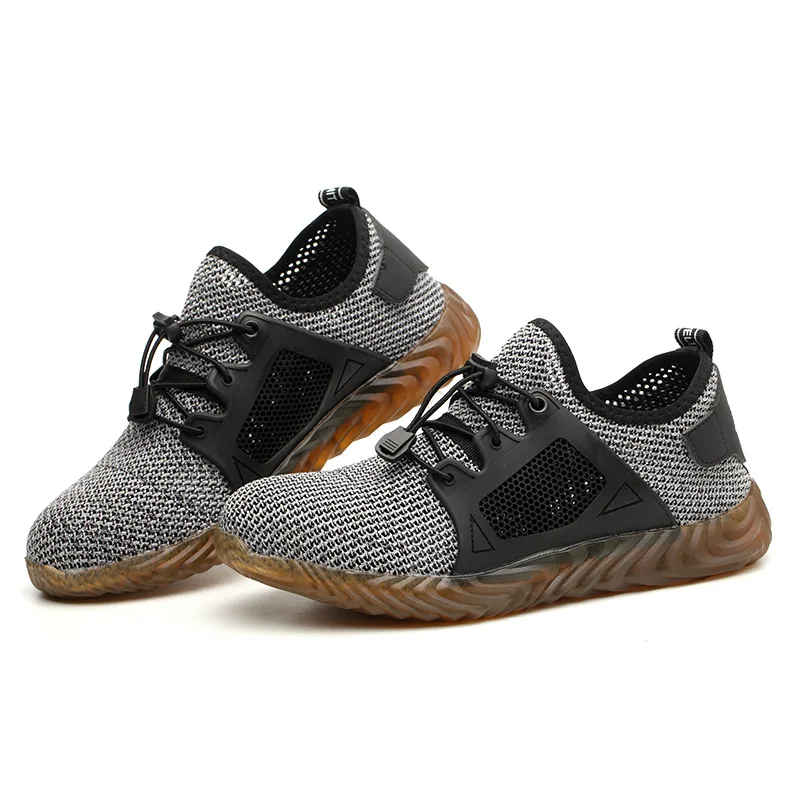 

Male Shoes Breathable Mesh Safety Shoes Men Light Sneaker Indestructible Steel Toe Soft Anti-piercing Work Boots Work Shoes