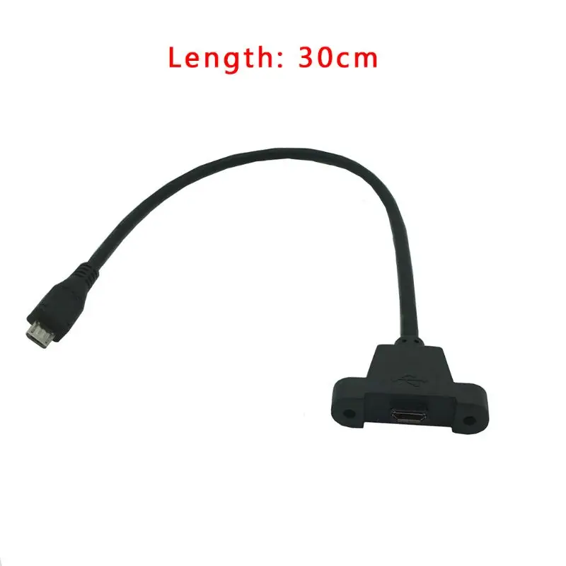30cm/50cm Micro USB USB2.0 Male Connector to Female Extension Cable Cord Line with Screws Panel Mount Hole | Электроника